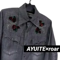 AYUITE×roar シャツ 七分袖 薔薇 ピストル ラインストーン ダメージのサムネイル