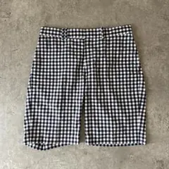 RLX Ralph Lauren ギンガムチェック ワイド ショーツ 紺 × 白のサムネイル