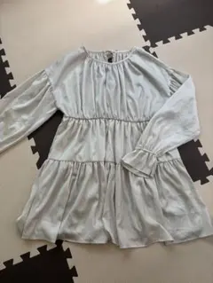 アースミュージックアンドエコロジー　チュニック　フレア　クリーム　ベージュ　長袖