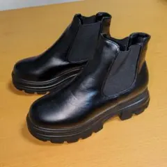 黒 サイドゴアブーツ 厚底　М