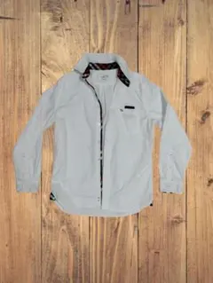 アーノルドパーマー 長袖シャツ 白 チェック柄アクセント 綿100 Mサイズ