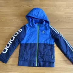 adidas フード付き中綿コート 青/ネイビー130