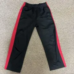 黒と赤のストライプ カジュアルパンツ ジャージ