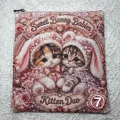 フラットポーチ♥️片面パネル♥️レース付き♥️ダイアリー猫 - メルカリ