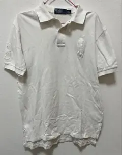 希少 Polo Ralph Lauren ポロシャツ ホワイト ビッグポニー M
