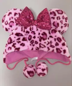 ディズニー ミニー ヒョウ柄 ファンキャップ ピンク