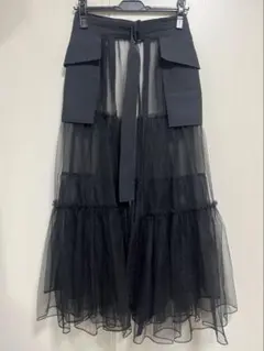 メゾンスペシャル　チュールティアードベルトスカート