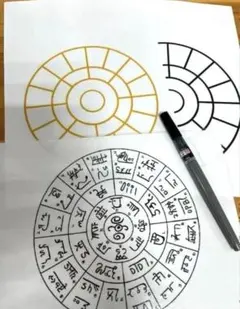 龍体文字 フトマニ図 用紙 神代文字 開運 運気 曼荼羅 龍神 覚醒