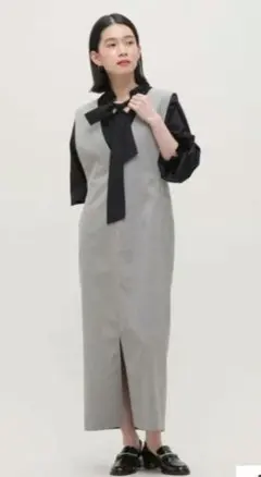 【新品】Vネック　ストレート　ジャンスカ　nano・universe