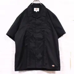 XL Dickies キューバシャツ 刺繍 オープンカラー 半袖 ディッキーズ 