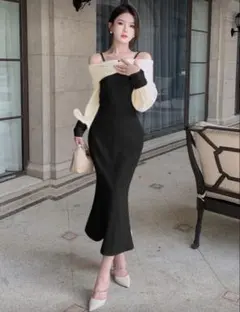 SHEIN オフショルダー タイトフィット ワンピース