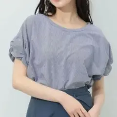 BEAMS HEART ツイストスリーブ プルオーバー　カットソー