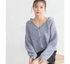 earth music&ecologyショートカーディガン+肩リボンキャミソール