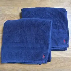 ポロラルフローレン バスタオル 2枚セット ネイビー