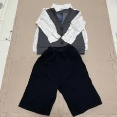 【3点セット】フォーマル 90 グレー・ホワイト・ネイビー 入園　卒園　正装