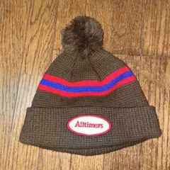 Altimers ポンポン付きニット帽 ブラウン