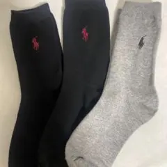 POLO ポロラルフローレンのレディース用ソックス3足セット、新品22~24cm