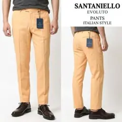 新品 SANTANIELLO イタリア製 春夏 薄手チノパン イエロー 44 Sのサムネイル