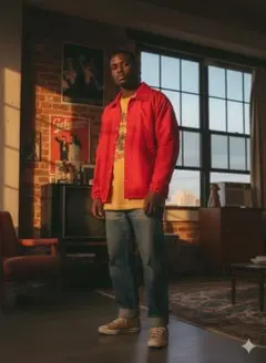 【古着MIX】ロックダンス・ストリートに！レトロ 赤シャカシャカジャケット