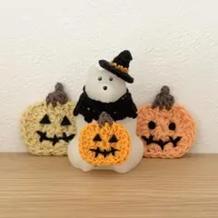 しろくま貯金箱 ライトくま ハロウィン3点セット☆カボチャver.
