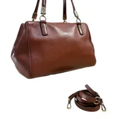 COACH レザー 2way ハンドバッグ ショルダー ブラウン マディソン
