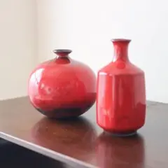 70s Vintage Space Age Flower Base 2点 辰砂のサムネイル