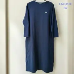 ひ*こ様 LACOSTE ✕ BEAMS BOY ネイビー カットソーワンピース