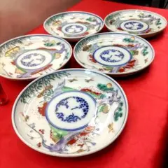 有田焼　伊万里焼　古伊万里　金彩　豆鉢　小皿　4.5寸皿5客セット　①