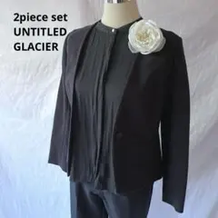 日本製　アンタイトル　ツイード　ノーカラー ジャケット　ブラウス　セット　卒業式
