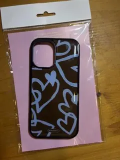 BOOMING iPhone用ケース ハート柄 ブラウン