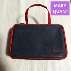 MARY QUANT ネイビー レッド デニムポーチ