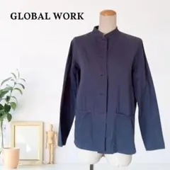 zC390【M】GLOBAL WORK 無地 スタンドカラー 長袖 前ポケットのサムネイル