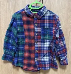 Moujonjon チェック柄シャツ 100cm ネルシャツ