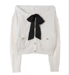 Aerienne Cable-Knit Ribbon Cardigan