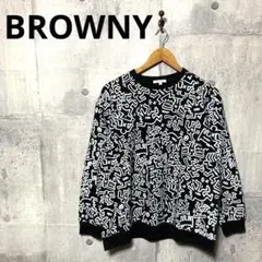 BROWNY ブラウニー キースヘリング メンズ 総柄スウェットトレーナー L