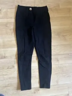 ブラック スキニーパンツ ボタン付き ストレッチパンツ