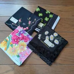 Pierre Balmain 花柄 ハンカチ 4枚セット