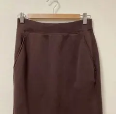 GU ヘビーウェイトスウェットナロースカートダークブラウン