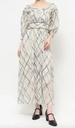 dazzlin ミクスチャーチェックフレアワンピース　158 84AミックスM★