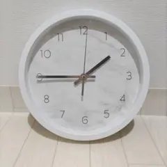 大理石調 ホワイト 円形掛時計
