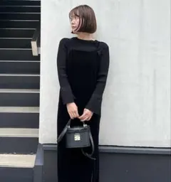 【美品】2wayフレアスリーブカーディガン　ブラック