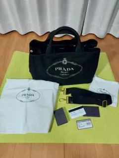 ​✨極美品・付属品完備✨PRADA プラダ カナパ M 2way トート 黒
