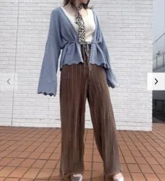 ニットカーディガン　ブルー　ジーユー　GU