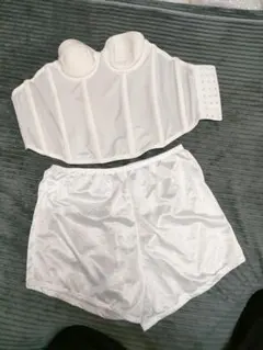 ブライダルインナー ビスチェ フレアパンツ セット ホワイト 結婚式 B65 M