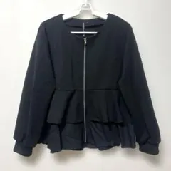 ペプラムジャケット ノーカラージャケット