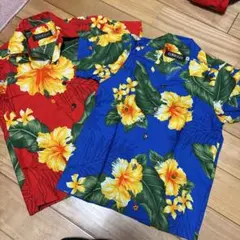 フラワープリント 半袖シャツ 2色セット