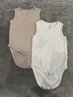 next ベビー タンクトップ ボディスーツ 2枚セット ベージュ系