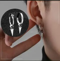 メンズ フェイクピアス スタッズ シルバー 韓国 ノンホール イヤーカフ