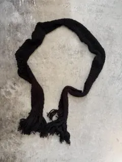 黒　フリンジ　ロングナローストール　archive 260センチ