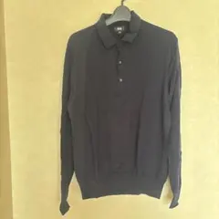 UNIQLO☆メンズ長袖ポロシャツ M ダークネイビー